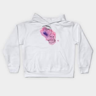 line art women face Kids Hoodie